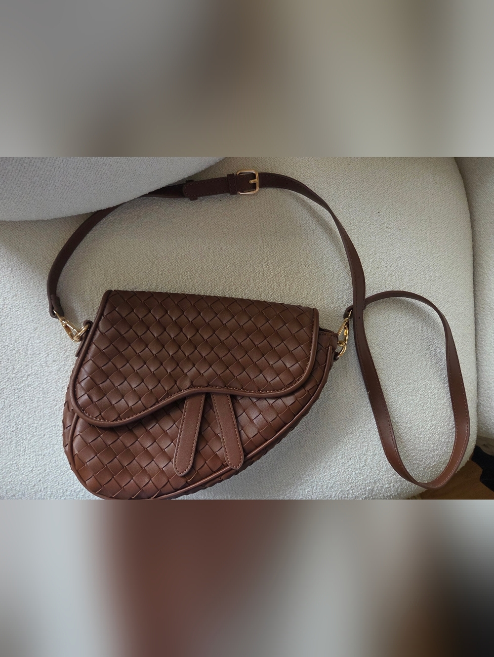 Urban Expressions Woven Brown Crossbody Bag - Classic Women’s Shoulder Bag